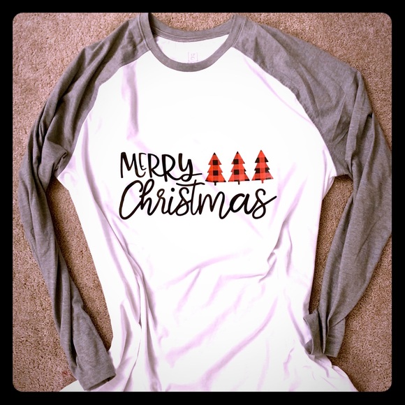 Merry Christmas Long Sleeved Ragland Shirt - Picture 1 of 1